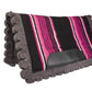 TuffRider Cheyenne Acrylic Felt Western Saddle Pad with black, pink, and gray striped design and scalloped edges