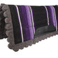 TuffRider Cheyenne Acrylic Felt Western Saddle Pad with black, purple, and gray striped design and scalloped edges