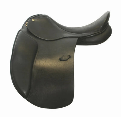 Buffalo Leather Dressage Saddle - Professional Deep Seat Saddle with, Black/17