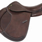 Close Contact Jumping Saddle - Professional Saddle with Adjustable Knee Blocks in smooth brown leather for equestrian use