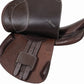 Close Contact Jumping Saddle - Professional Saddle with Adjustable Knee Blocks in dark brown leather for equestrian use