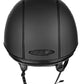TUFFRIDER VENTEK MATTE HELMET- BLACK, 6 5/8 showing top vented design and chin strap for equestrian use