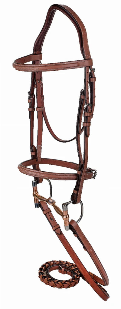 Laureate by Henri de Rivel Raised Fancy Stitched Bridle with Laced, Oakbark/COB