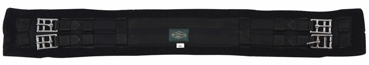 Synthetic Fleece Dressage Girth - Short Girth with Elastic Ends and Roller Buckles for comfortable horse riding equipment