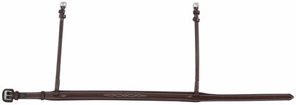 Horse Bridle Noseband - Henri de Rivel Pro Wide Padded Raised Fancy Stitched Noseband for Mono Crown Bridle in dark brown leather