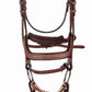 Laureate by Henri de Rivel Anatomical Bridle with Rubber Reins in brown leather, designed for horse riding comfort.