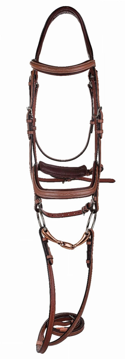 Laureate by Henri de Rivel Anatomical Bridle with Rubber Reins, Oakbark/COB