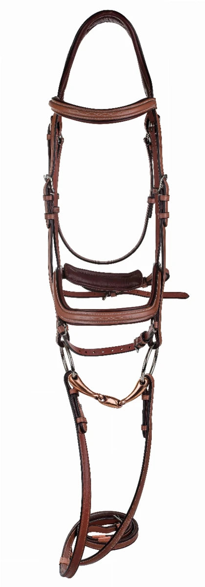 Laureate by Henri de Rivel Anatomical Bridle with Rubber Reins, Oakbark/HORSE, view 2