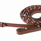 Laureate by Henri de Rivel Fancy Stitched Raised Laced Reins premium brown leather equestrian reins