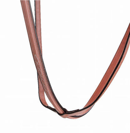 Laureate by Henri de Rivel Raised Standing Martingale with Fancy Stitching in brown leather for equestrian use