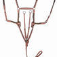 Laureate by Henri de Rivel Raised Fancy Stitched 5 Point Breastplate with Running Attachment in brown leather for horse tack