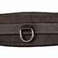 Henri de Rivel Pro Chafeless Snap Girth with brown leather and green elastic ends for horse tack equestrian supplies