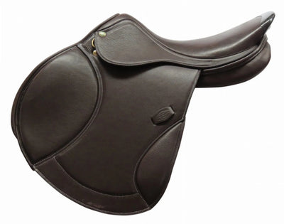 Henri de Rivel Millennium Covered Close Contact Jumping Saddle, Havana/16.5