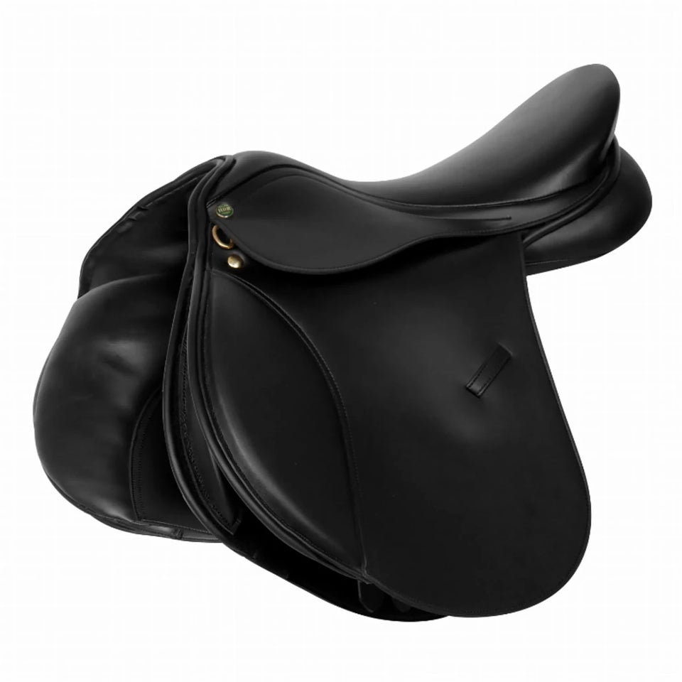 Vegan Synthetic All-Purpose Horse Saddle, Black, view 8