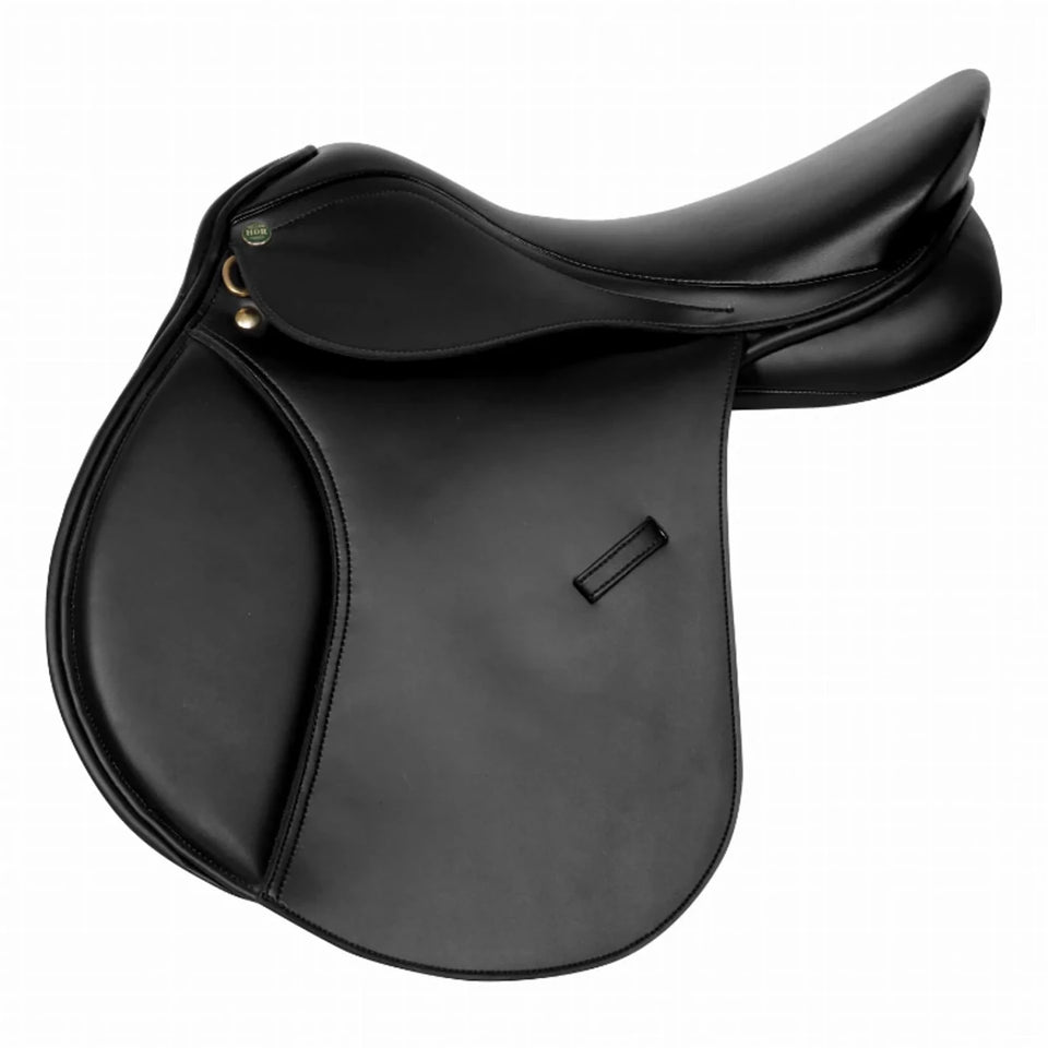 Vegan Synthetic All-Purpose Horse Saddle, Black, 18, view 4