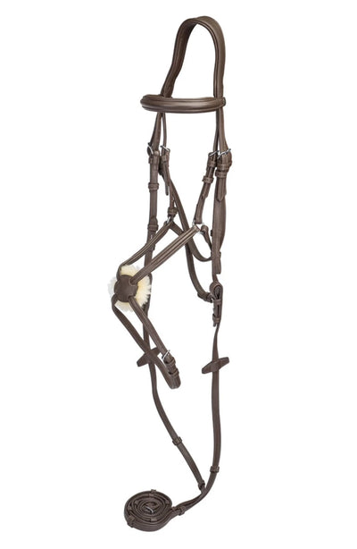 Henri de Rivel Kushy Plain Raised Figure Eight Noseband Bridle, Havana/COB