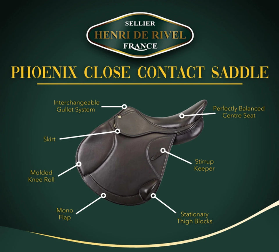 Henri de Rivel Regular Phoenix Close Contact Saddle - Havana, view 9