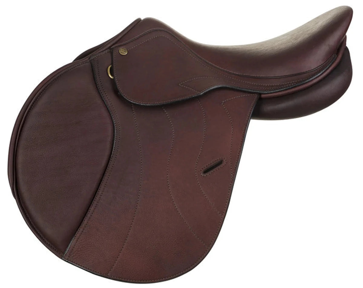 Henri De Rivel Laureate Leather IGP Saddle in dark brown premium leather for equestrian use and horse riding comfort