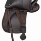 Henri de Rivel All-Terrain Endurance Saddle in dark brown leather with durable straps for outdoor riding comfort