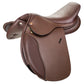 Henri de Rivel Novice Club Close Contact Saddle in brown leather, designed for equestrian riding comfort and control