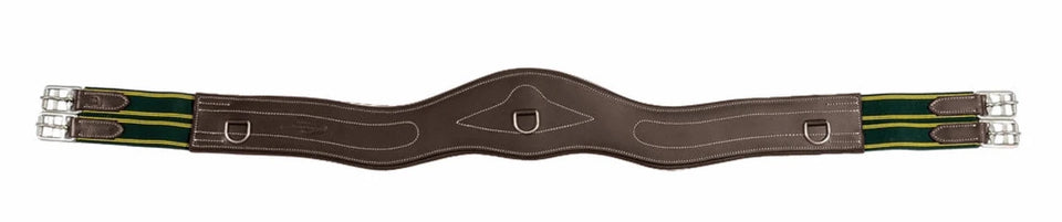 Contoured Leather Girth - Anatomical English Saddle Girth with Elastic, Australian nut/52, view 9