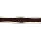 Fleece Lined Girth - Detachable Fleece Overlay Girth with Elastic Ends in brown with metal buckles and D-ring for horse tack