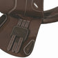 Henri de Rivel Galia Close Contact Jumping Saddle - Premium Leather Deep Seat Saddle with Adjustable Knee Blocks brown leather saddle close-up