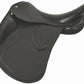 Dressage Saddle - Henri de Rivel Ventura Covered Leather Flocked Dressage Saddle with Knee Blocks in black leather for equestrian use