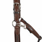 Padded Crystal Halter - Luxury Leather Halter with Sparkling Crystals in brown with silver buckles and stitching