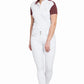 Woman wearing George H Morris Ladies Add Back Silicone Knee Patch Breeches - Premium Coolmax Microfiber Euroseat Riding Pants in white