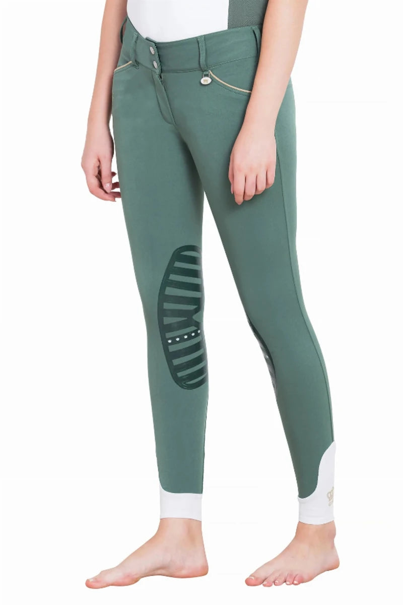 George H Morris Ladies Add Back Silicone Knee Patch Breeches, Cornflower blue/36, view 29