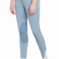 Model wearing George H Morris Ladies Add Back Silicone Knee Patch Breeches - Premium Coolmax Microfiber Euroseat Riding Pants in light blue