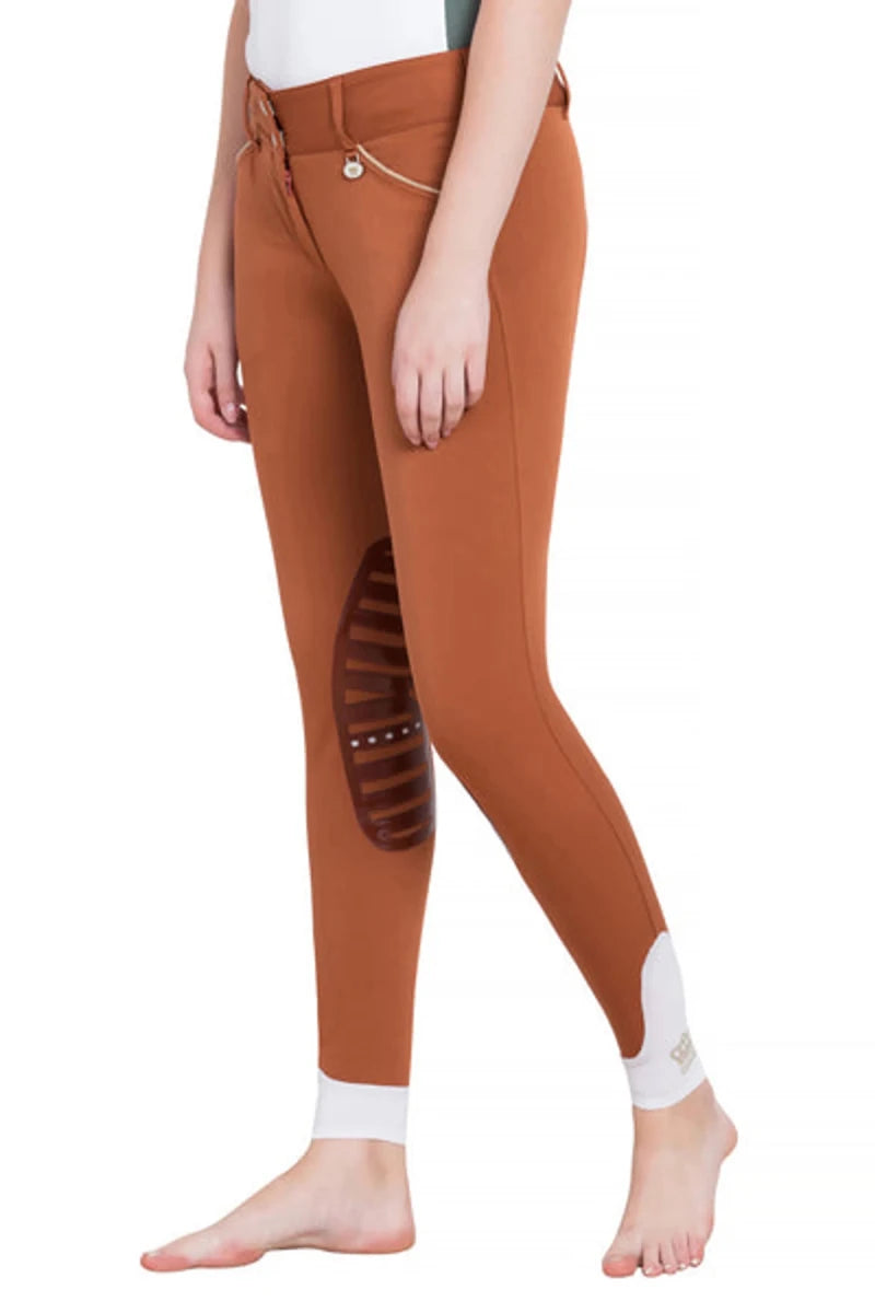 George H Morris Ladies Add Back Silicone Knee Patch Breeches, Ghm rust/36, view 36