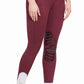 Woman wearing George H Morris Ladies Add Back Silicone Knee Patch Breeches - Premium Coolmax Microfiber Euroseat Riding Pants in burgundy