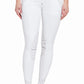Front view of barefoot woman wearing Women's Riding Breeches - Coolmax Microfiber with Silicone Knee Patches in white