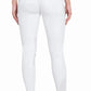 Back view of a model wearing Women's Riding Breeches - Coolmax Microfiber with Silicone Knee Patches in white, barefoot.