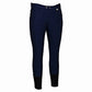 Men's Riding Breeches - Bamboo Cotton Knee Patch Breeches with UltraGripp in navy blue with black ankle cuffs
