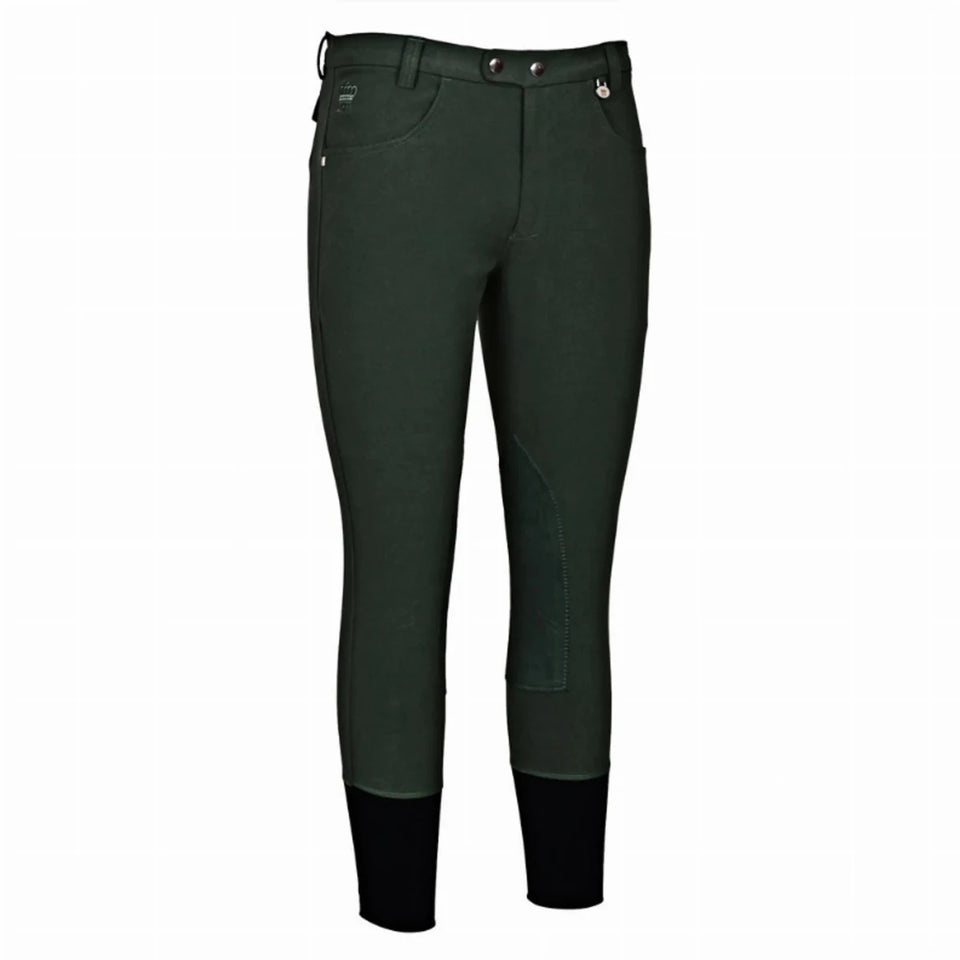 Men's Riding Breeches - Bamboo Cotton Knee Patch Breeches with, Duck green/32, view 13