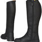 Women's Waterproof Winter Riding Boots - Insulated Fleece-Lined Tall Boots for Cold Weather - Pack Of: 1 in black