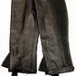 TuffRider Plus Rider Full Grain Leather Half Chaps for Horseback Riding - Extra Wide Fit in black leather displayed flat.