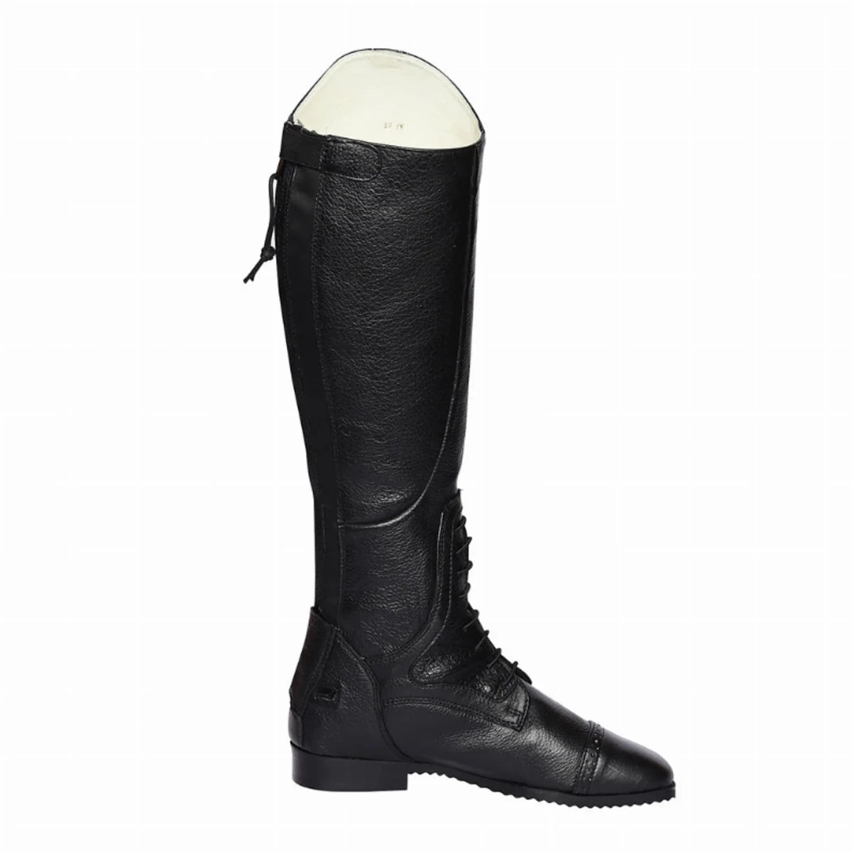 Women's Leather Field Boots - Back Zipper Tall Riding Boots with Memory Foam Footbed - TuffRider Olympia in black