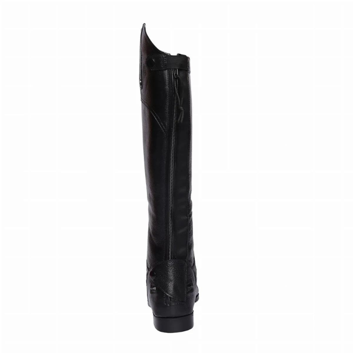 Women's Leather Field Boots - Back Zipper Tall Riding Boots with Memory Foam Footbed - TuffRider Olympia in black leather