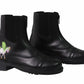 TuffRider Children's Unicorn Starter Front Zip Paddock Boots in black with embroidered unicorn and front zipper closure