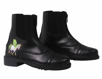 TuffRider Children's Unicorn Starter Front Zip Paddock Boots, black/1