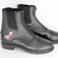 TuffRider Children's Starter Zebra Paddock Boots - Kids Front Zip Riding Boots with Fun Animal Design in black