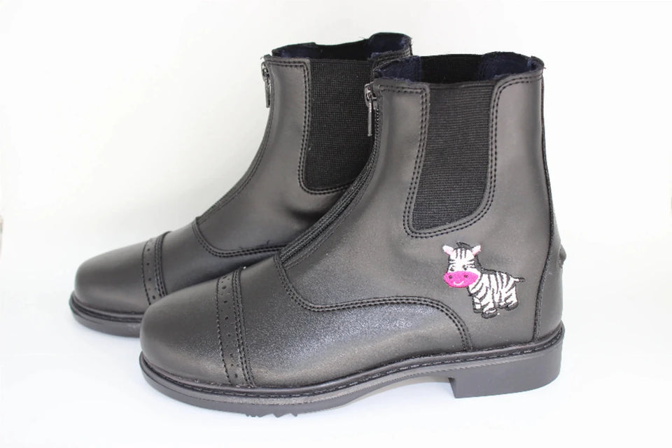 TuffRider Children's Starter Zebra Paddock Boots, Black/3, view 7
