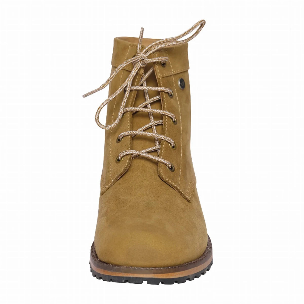 TuffRider Ladies Eton Boot in tan leather with lace-up front and durable sole for equestrian and outdoor use