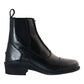 TuffRider Ladies Portofino Paddock Boot in black leather with side zipper and elastic panel for equestrian use