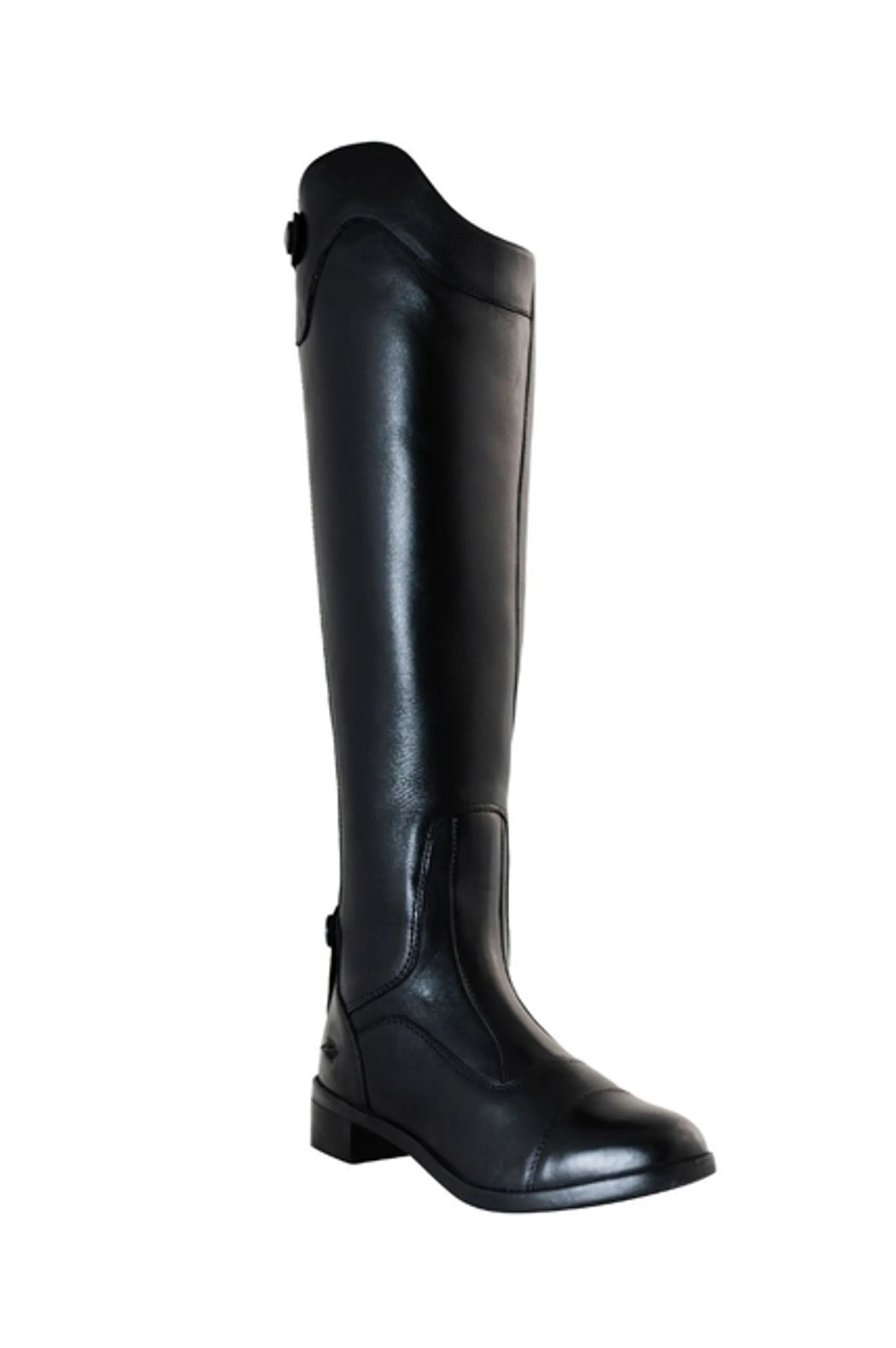 TuffRider Ladies Milan Tall Riding Boot in black leather with sleek design for comfortable equestrian use.