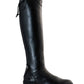 TuffRider Ladies Milan Tall Riding Boot in black leather, tall equestrian footwear for horse riding comfort and style